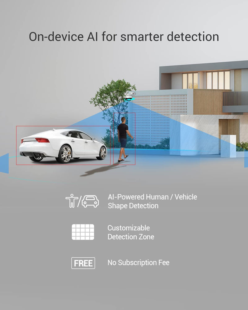 EZVIZ Outdoor Auto-Tracking Camera, 2K, 12 Pre-Set dots Tracking,360° Visual Coverage, Waterproof, Color Night Vision, AI-Powered Person and Vehicle Detection,Two-Way Talk| C8W Pro 2K (4mm) 2K Auto-Tracking&Vehicle Detection-4mm - BeesActive Australia