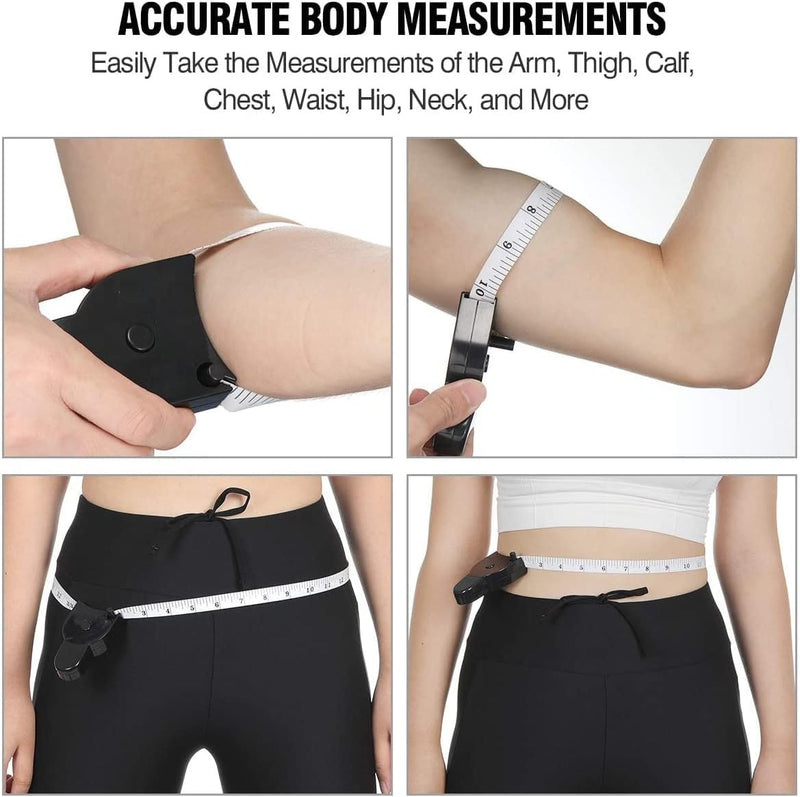 Measuring Tape for Body Measurements, Weight Loss, Fitness, Muscle Gain. Black3 - BeesActive Australia