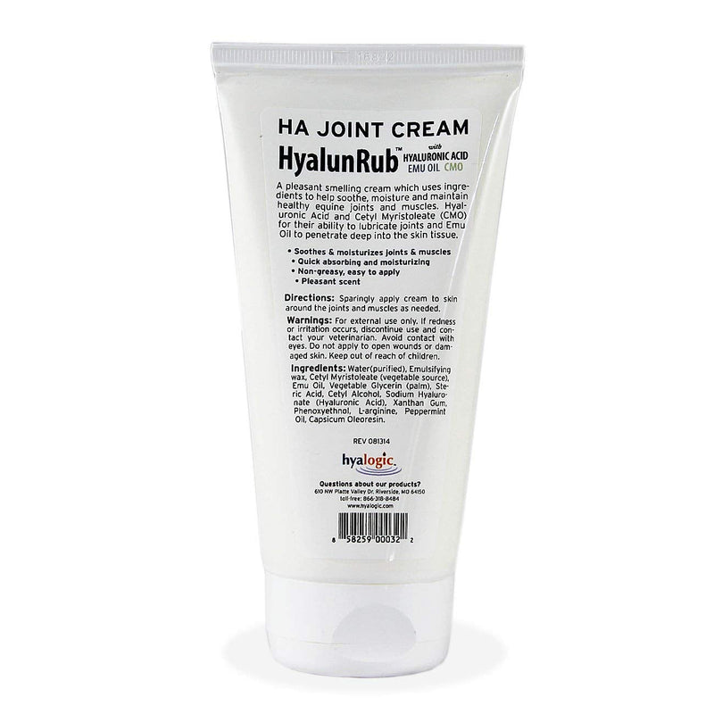 Hyalogic HA Joint Cream for Horses 6 oz Hyaluronic Acid Soothes Equine Joints and Muscles - HyalunRub - BeesActive Australia