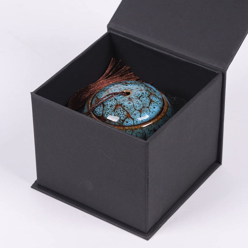 Small Urn for Human Ashes 6cm Handmade Urn - Beautiful Small Keepsake Urn - Mini Ceramic Urn - Holds Approx. 70cm3 Ash - Urn for Dog Ashes Cat Ashes Blue - BeesActive Australia