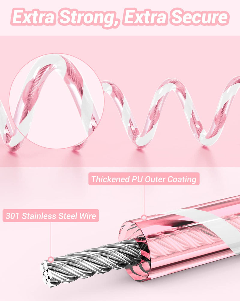Dr.meter Kids Leash for Toddler, Reflective Anti Lost Wrist Link with Key & Lock, 8.2ft Safety Wristband Child Walking Harness for Supermarket Mall Airport Amusement Park Zoo Outdoor Pink - BeesActive Australia