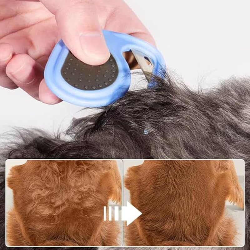 2PCS Pet Knotting Comb, 2024 New Grooming Knife for Long-Haired Pets, 3 In1 Multifunctional Dog Comb, Cat Brush Hair Clipper, For Removing Tangled and Loose Hair (Blue and Green) - BeesActive Australia