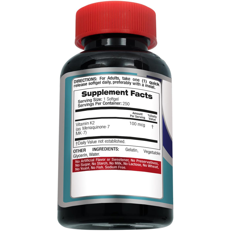 FITO MEDIC'S Lab | Vitamin k2 | k2 Vitamin Supplement | Vitamin k | 250 softgels | 100 mcg |