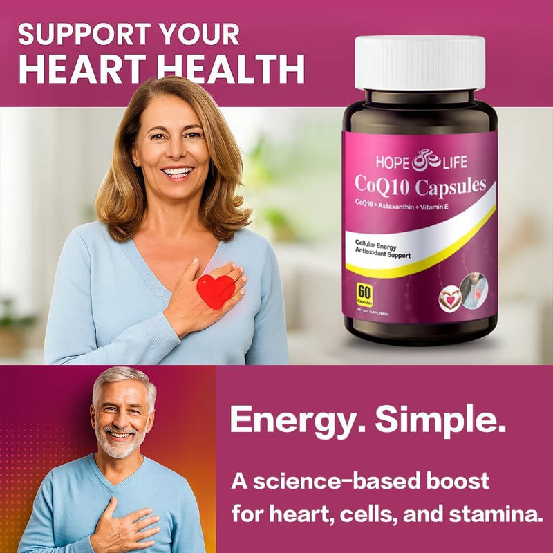 Coenzyme Q10 Supplements - 2X Better Absorption, Cellular Energy Support with Astaxanthin and Vitamin E, Antioxidant for Heart Health & Energy Production, 2 Month Supply, 120 Capsules (120) 2 Bottles