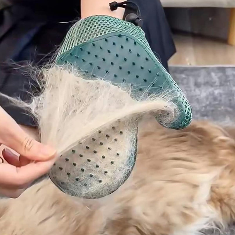 1 piece grooming glove for cats and dogs, gently removes hair and makes combing easier, ideal for grooming at home (dark green) grooming gloves (dark green) - BeesActive Australia