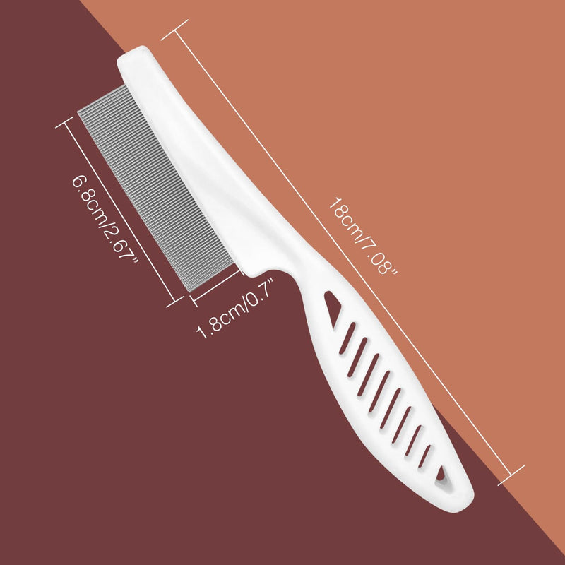 Flea Comb for Cats Dogs Flea Comb for Long Hair, Pet Comb Grooming Comb for Removing Fleas, Ticks, Tear Stains, Dandruff (White) White - BeesActive Australia