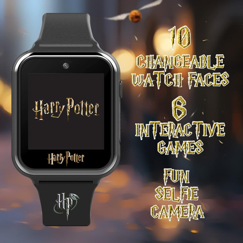 Harry Potter Kids Smart Watch – Interactive Touchscreen Watch with 10 Changeable Faces, Camera, Games, Alarm, Stopwatch, Step Counter & Calculator – Fits Wrists from 5.5" to 8"