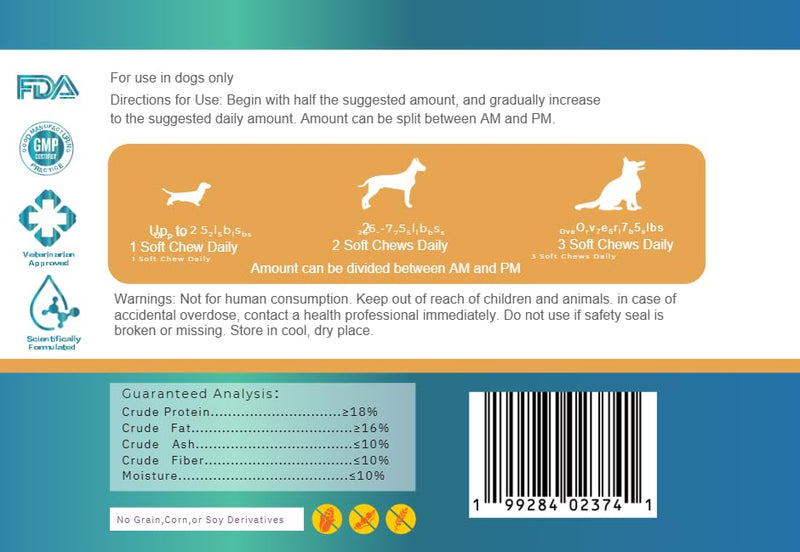 Dog Multivitamin Chews 90ct – 25-in-1 Daily Complete Nutrition Soft Chews with Vitamins, Minerals, Probiotics, Salmon Oil & Digestive Enzymes for Overall Wellness