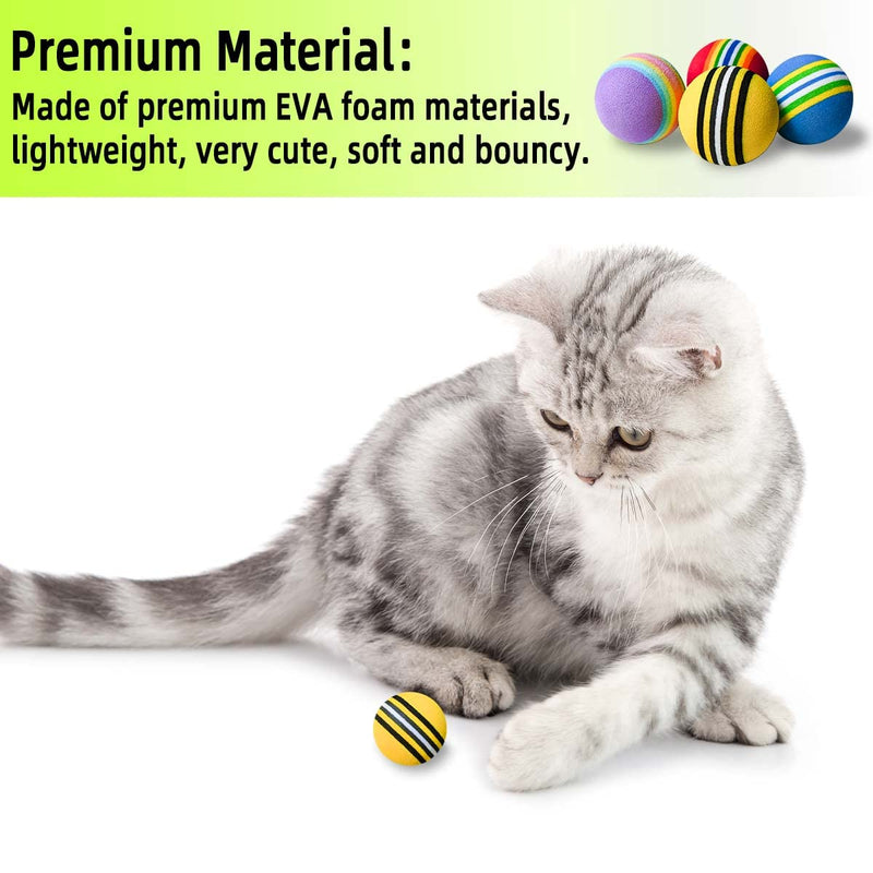 12 Pack Foam Cat Toy Balls Cat Foam Soccer Ball Pet Foam Ball Soft Cats Toys Sponge Balls Colorful Quiet Eva Interactive Toy Ball for Kitten Dog Puppy Indoor Activity Play Chase Training Chewing - BeesActive Australia
