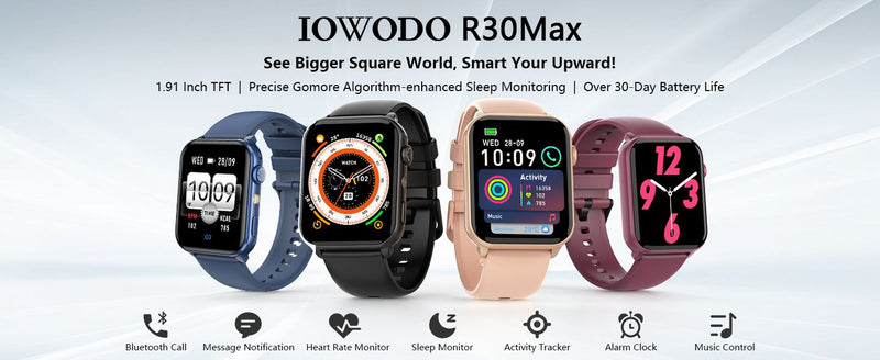 Smart Watch for Men Women, 1.91" HD Fitness Tracker with Bluetooth Calls, 32 FT Waterproof, 24/7 Heart Rate/Sleep Monitor, 120+ Sport Modes, Pedometer, Calories, Smartwatch for Android iOS（Pink） Pink-R30max