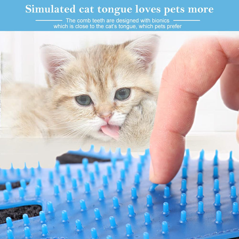 Washing glove for cats, cat gloves, cat glove grooming, cat glove brush, grooming glove made of silicone glove, cat brush, dog brush, grooming glove for pets, 1 blue - BeesActive Australia