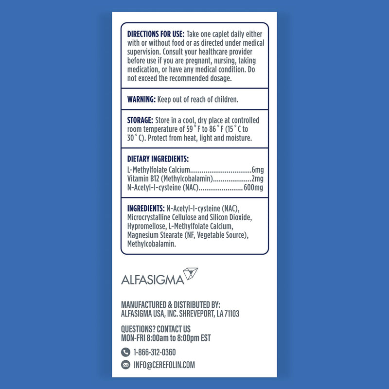 Cerefolin Brain Wellness, Targeted Nutrition for Cognitive Support, 30 Ct 30 Count (Pack of 1)