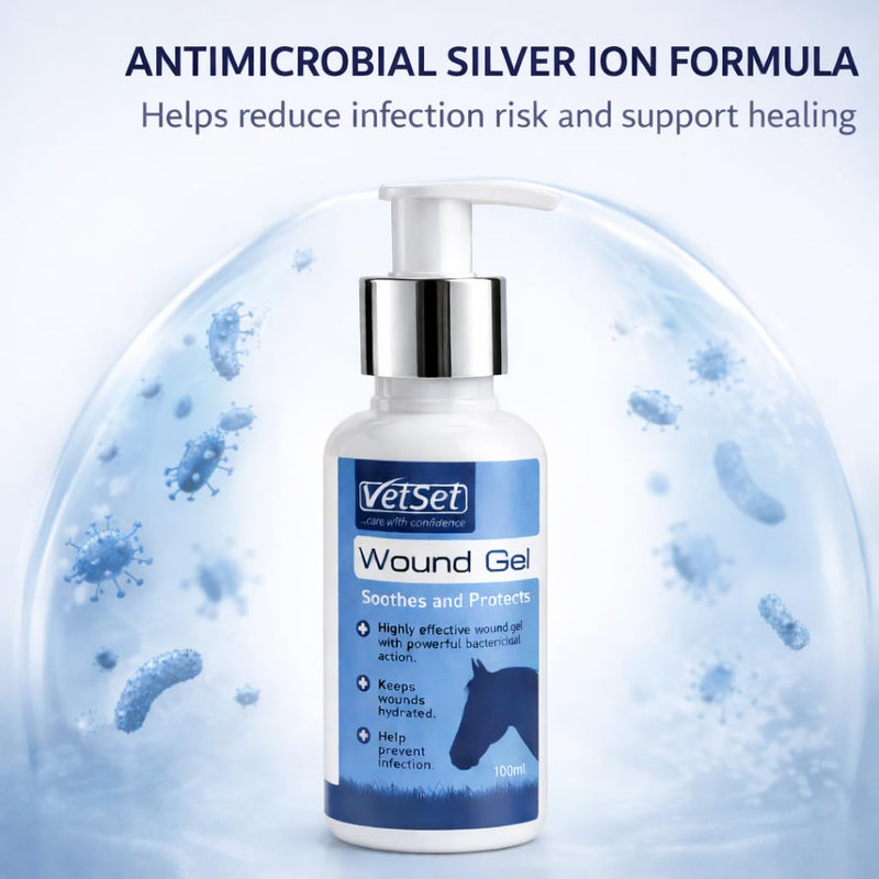 Wound Gel for Dogs, Horses, Cats & Livestock 100ml | Herbal Antibacterial & Antimicrobial Hydrogel Wound Care |Soothes & Protects Cuts, Grazes, Bites & Irritations