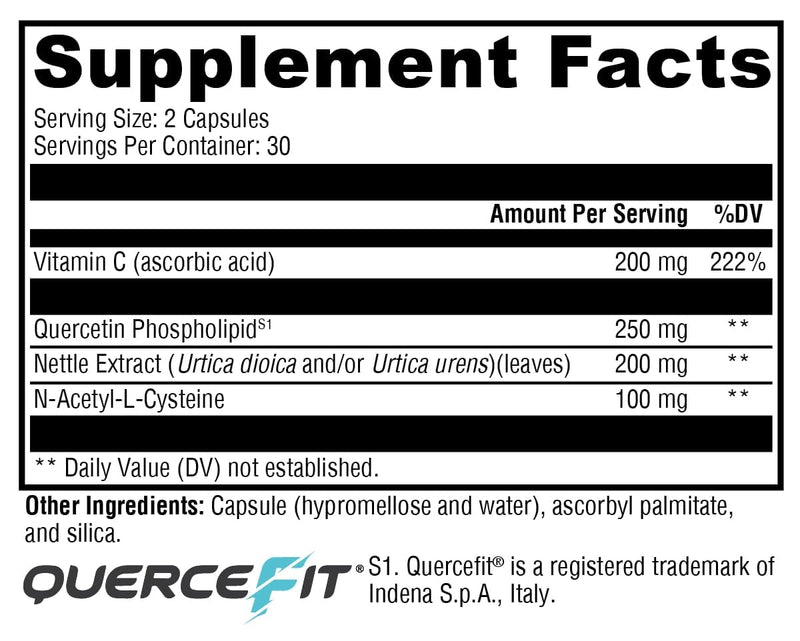 XYMOGEN Quercetin 20× Plus - Quercetin Phytosome Supplement for Immune & Respiratory Support - With Vitamin C & Nettle Leaf - 60 Capsules 60 Count (Pack of 1)