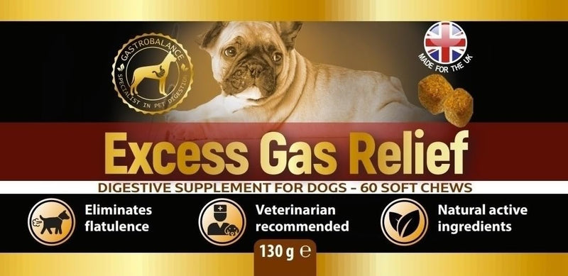 flatulence relief for dogs natural remedy to cure dog wind farts (Bacon flavour) Bacon flavour