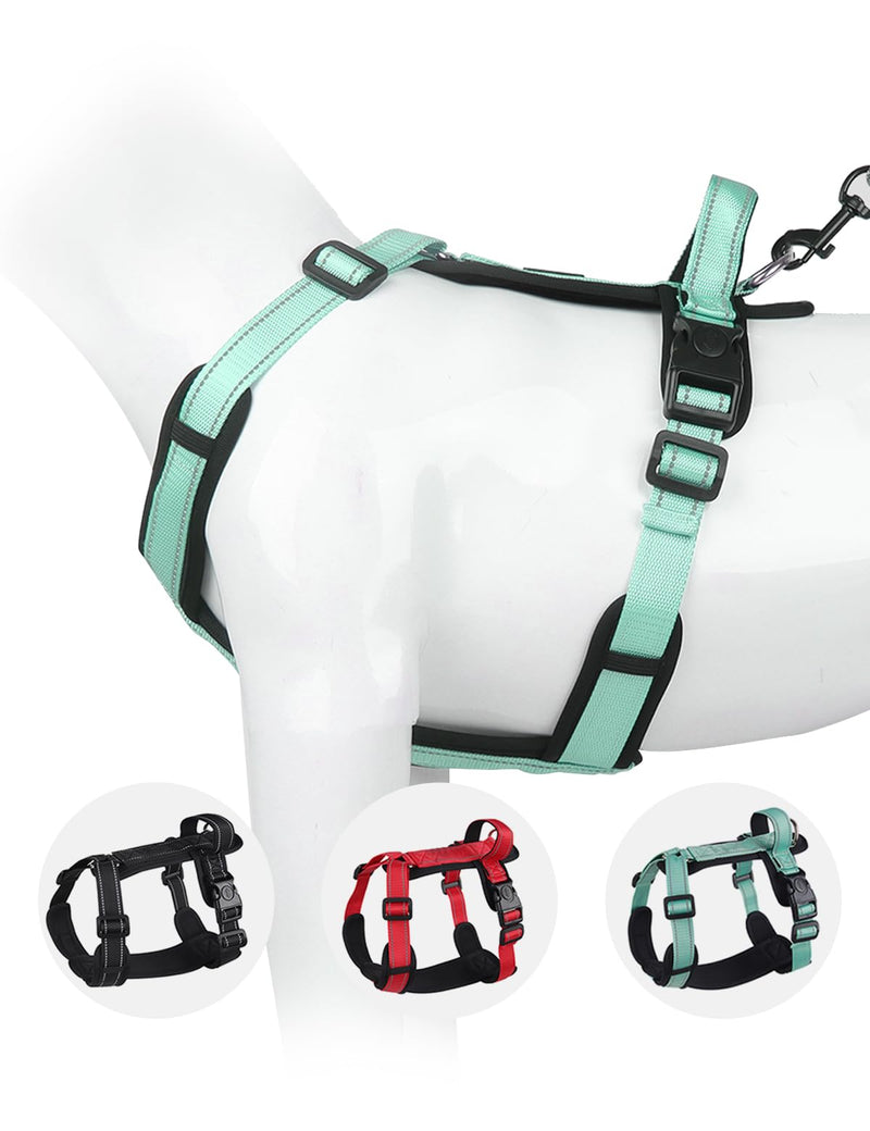 Dog Harness with Security Lock Buckle for Small Medium Large Dogs, Adjustable Dog Cooling Vest, Reflective No Pull No Choke Harness for Trail Running, Walking, Hiking, Camping 519-Green Extra Large - BeesActive Australia