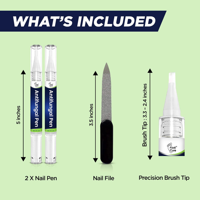 Footcure Antifungal Nail Treatment Pen – Extra Strength Toenail Fungus Treatment, 25% Undecylenic Acid for Toenails & Fingernails, Nail Fungus Repair Pen with Tea Tree & Oregano Oil, Made in USA 0.1 Fl Oz (Pack of 2)