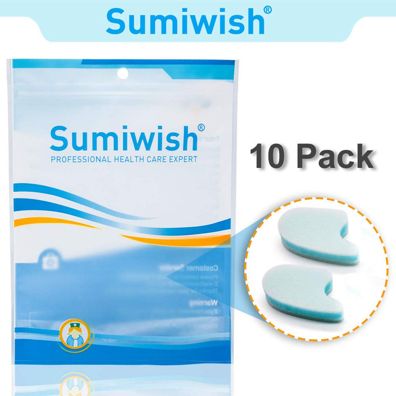 Sumiwish Foam Toe Separators, 10 Pack Breathable Toe Spacers, Reduce Friction and Relieve Corns Pain, Overlapping Toes Corrector - (Blue) Blue - BeesActive Australia