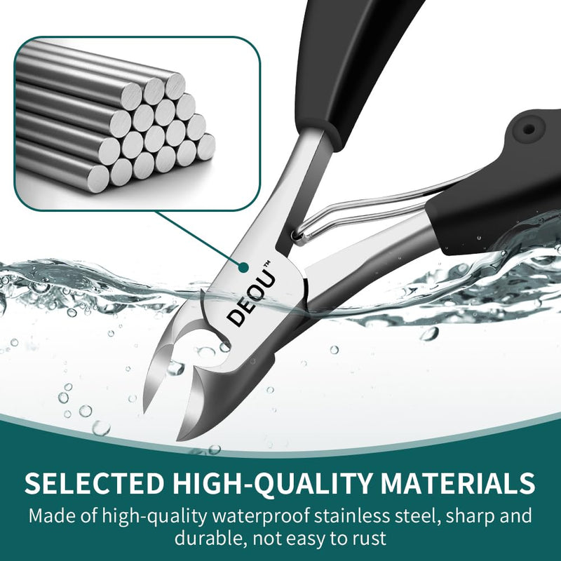 DEOU Heavy Duty Large Opening toenail Clippers, Suitable for Embedded Growth and Rough Nails, Home Pedicure Tools for Men, Women, Elderly Newly Upgraded Stainless Steel (Nail Clippers+Gift Box) Heavy Nail Clippers - BeesActive Australia