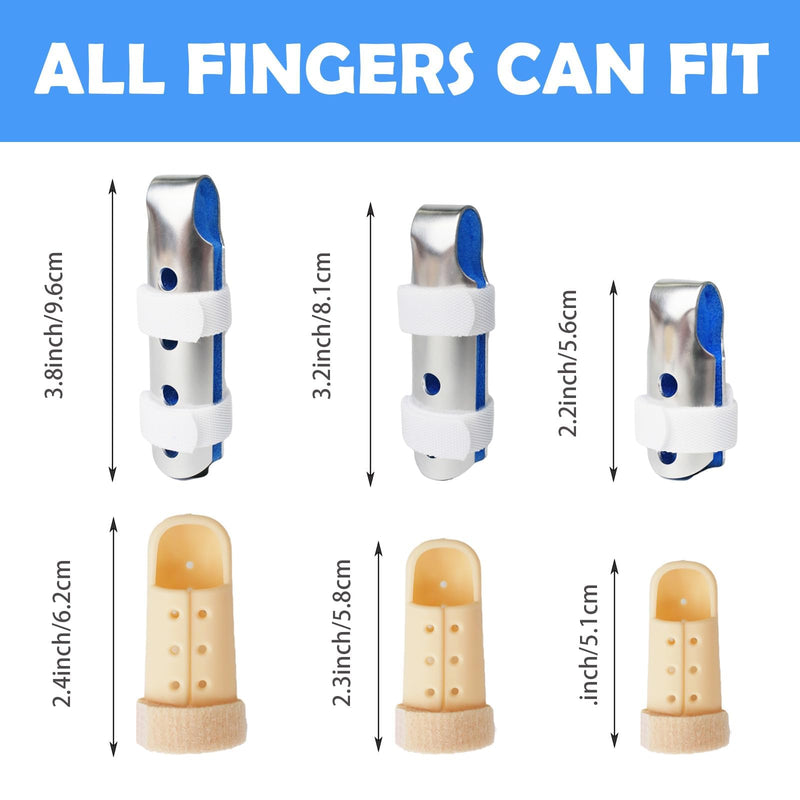 6 Pcs Finger Splints Finger Support Brackets Finger Stabilizers Fracture Rehabilitation Finger Straightening Arthritis Knuckle Immobilizationm Blue Medium - BeesActive Australia