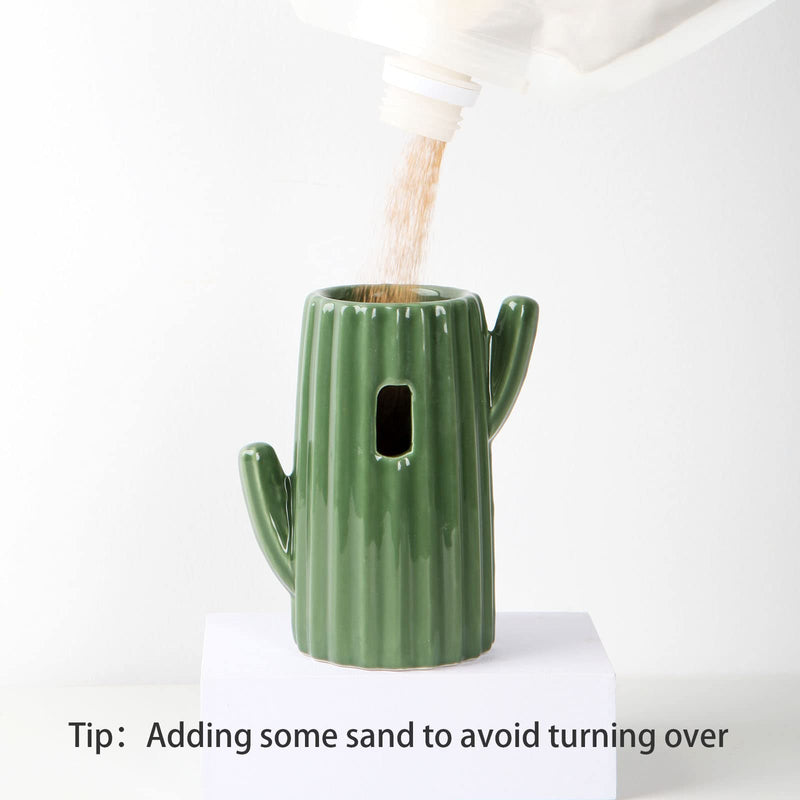 BUCATSTATE Cactus Ceramic Leakproof Hamster Water Bottle Guinea Pig Water Bottles Rabbit Water Bottle with Holder Water Feeder for Small Animals (Green) Green - BeesActive Australia