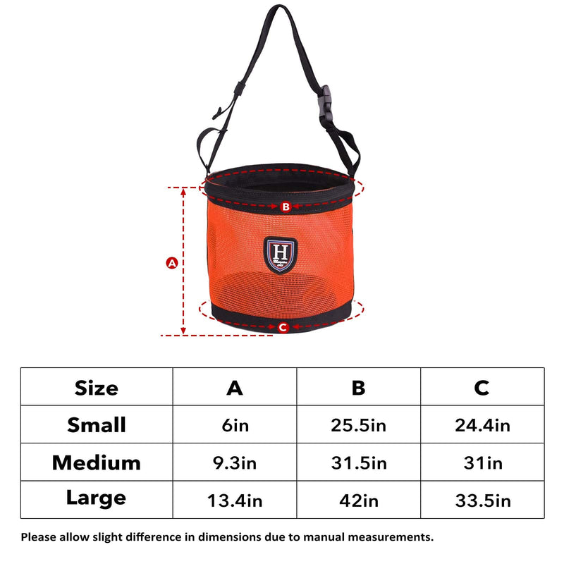 Harrison Howard Horse Muzzle Feed Bag Nylon Mesh Grain Feed Bag with Adjustable Strap Orange Large L - BeesActive Australia