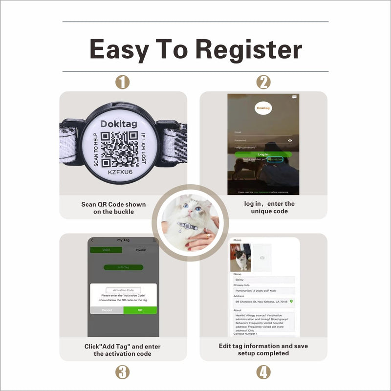 Cat Collar with Pet ID Tag,Breakaway Cat Collar with QR Code,Cat Collar with QR Code Tag, Cat Collar with Bell and QR,Pet Online Profile-Scan QR Receive Instant Pet Location Alert Email (Pink) Pink - BeesActive Australia