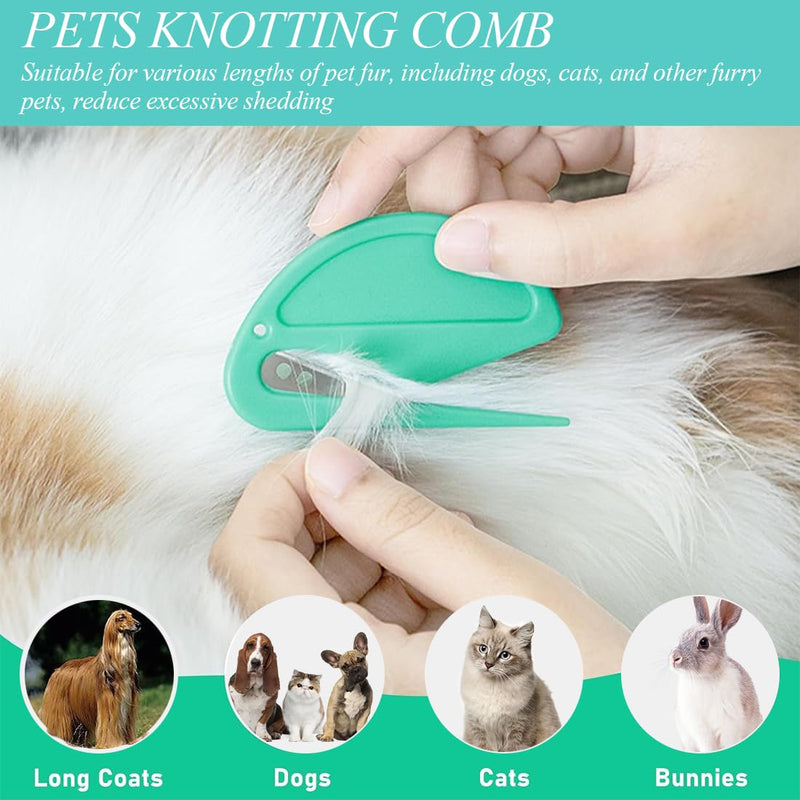 Pet Knotting Comb Pack of 6 Pet Detangling Knife with Steel Blade Knotting Comb for Cats and Dogs Letter Opener Postal Envelope Letter Opener Wrapping Paper Cutter - BeesActive Australia