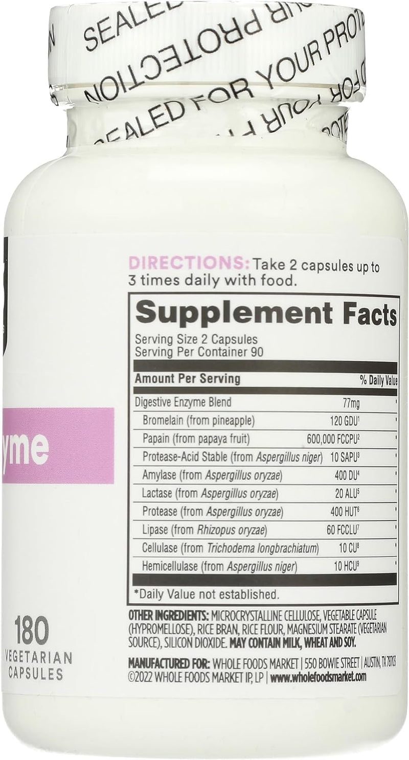Whole Foods Market, Wholezyme, 180 Count (Pack of 2) 180 Count (Pack of 2)