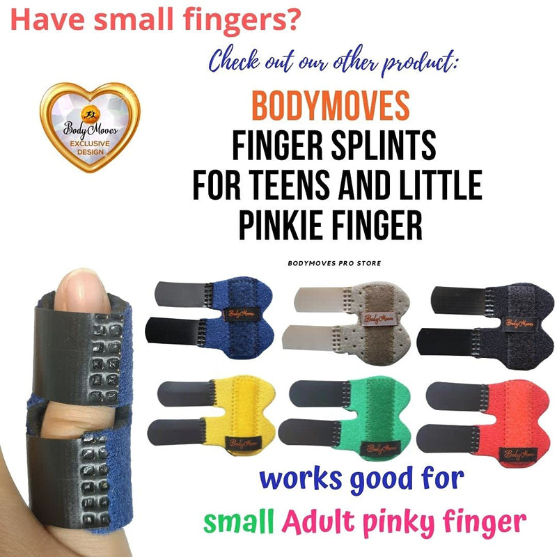 BodyMoves 2 Finger Splints plus 2 sleeves for Trigger Mallet Broken Finger brace joint support for men and women- ideal for seniors (4 pc set, Midnight Black) 4 Count (Pack of 1)