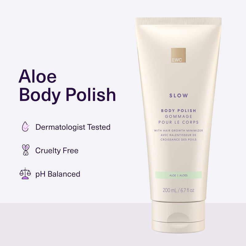 European Wax Center Slow Hair Growth Aloe Body Polish, Moisturizing & Exfoliating Body Scrub, Prevent Ingrown Hairs & Bumps, Vitamin E for Firming & Smoothing, Dry Sensitive Skin, 6.7oz Aloe Vera - BeesActive Australia