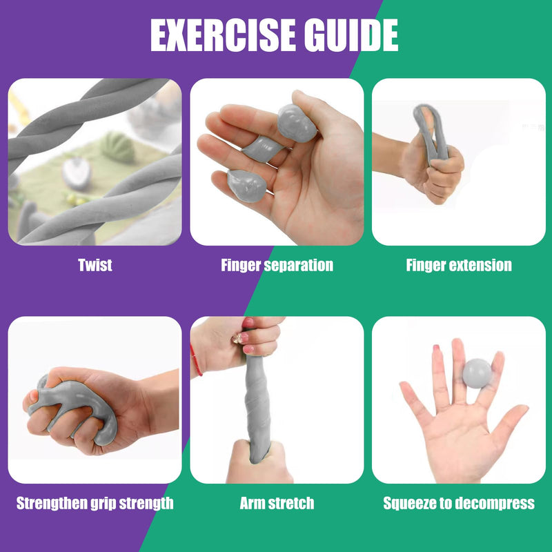 Hand Grip Strengthener Putty - 22LBS & 44LBS Resistance Therapy Putty for Finger Exercise, Arm Muscle Strengthening & Stress Relief - Exercise Putty for Adults & The Elderly 44LBS for adults