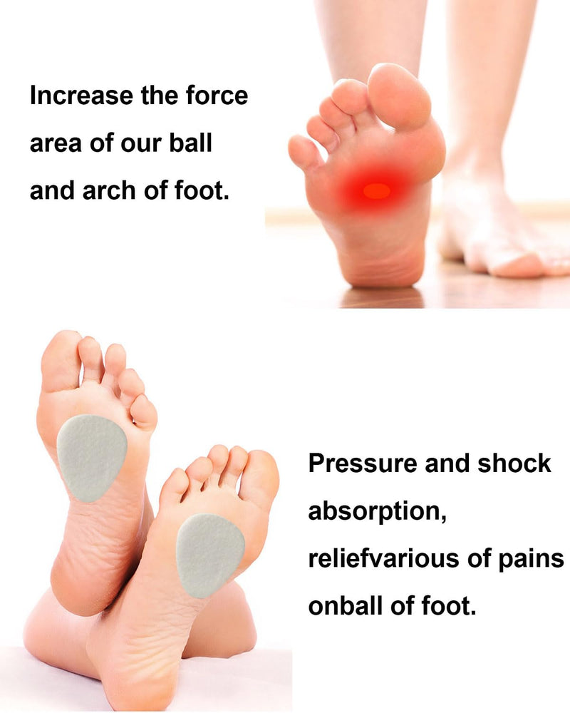 Felt Metatarsal Pads for Women and Men 20 Pack, Adhesive Forefoot Pads Forefoot Cushion Pads, Ball of Foot Cushion Foot Pads for Forefoot and Sole Support, Metatarsalgia Mortons Neuroma White