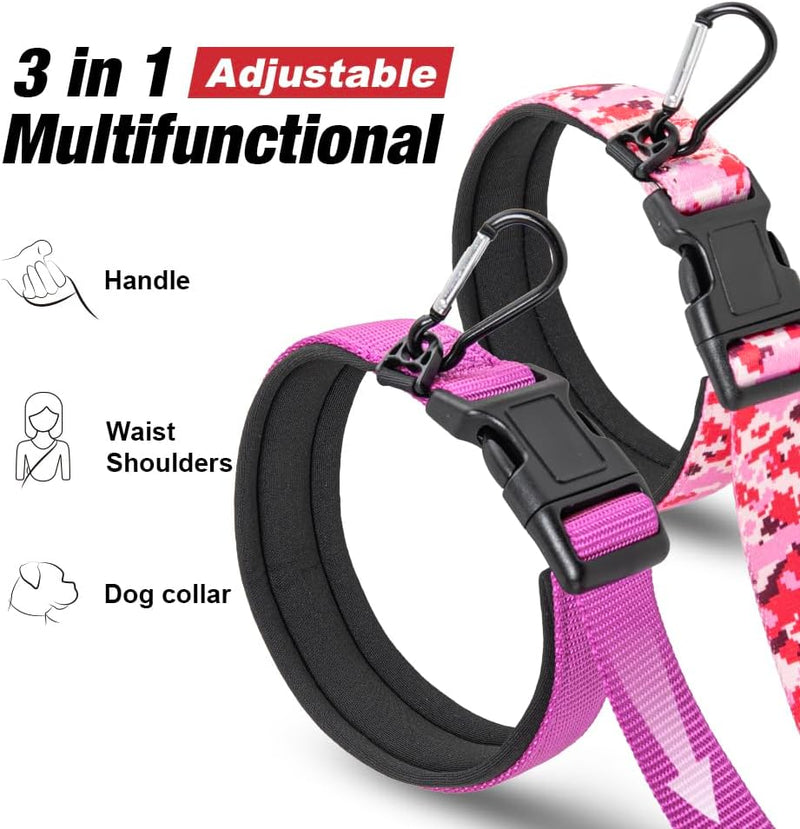 TSPRO Hands Free Dog Leash Adjustable Walking Running Dog Leash with Control Safety Padded Handle and Heavy Duty Clasp for Medium Large Dogs (Red) For Medium-Large Dogs Red - BeesActive Australia