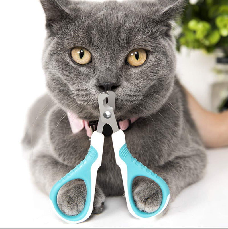 Upgraded 2 Pcs Pet Nail Clippers and Trimmer - Professional Pet Nail Clippers and Claw Trimmer for Cats, Small Dogs, and Any Small Pets (LJ-ZXS-120211) 2 Pack Blue - BeesActive Australia