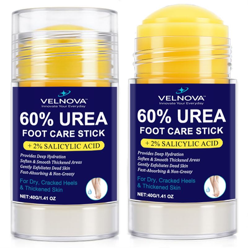 60% Urea Foot Care Stick with 2% Salicylic Acid – Maximum Strength Callus Remover & Foot Cream for Dry Cracked Heels – Exfoliating Moisturizer, Non-Greasy – 1.41 oz