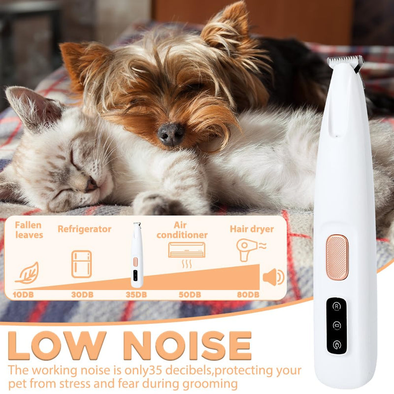Saffory Pet Micro Precision Trimmer, Saffory Paw Trimmer,Rechargeable Dog Trimmer for Paws with LED Light, Dog Paw Trimmer Waterproof, Low Noise Paw Trimmer for Dogs Cats Hair Trimming (1 Set) - BeesActive Australia