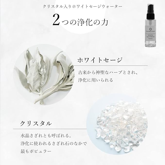 White Sage Purifying Spray 1.7 fl oz (50 ml) with Crystal - BeesActive Australia