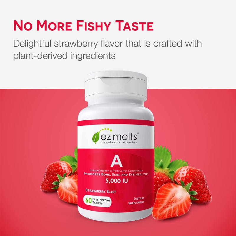 EZ Melts Dissolvable Vitamin A 5,000 IU, Sugar-Free, 2-Month Supply - BeesActive Australia
