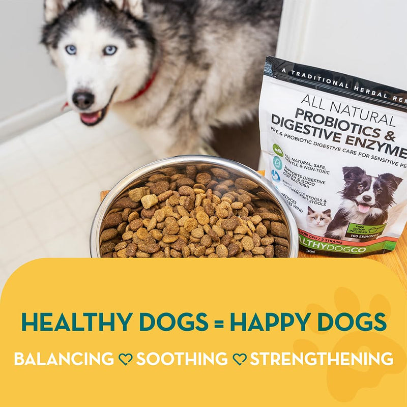 The Healthy Dog Co Probiotics for Dogs – Gentle Dog Probiotic Supplements Powder for Digestion, Immunity & Digestive Care for Pets – 112 Servings – Just Sprinkle on Food