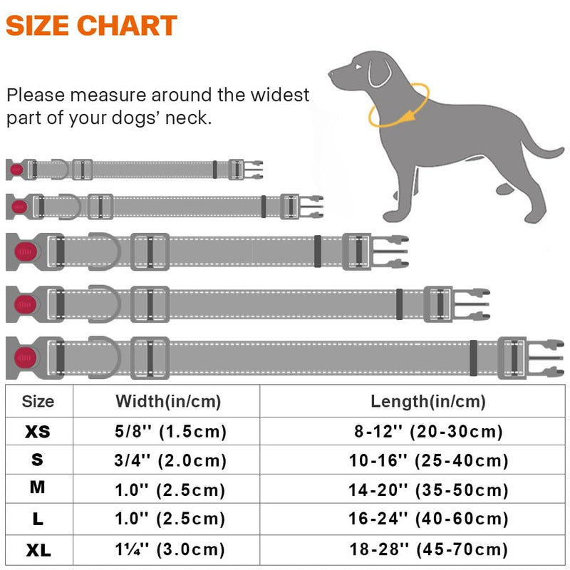 Taglory Reflective Dog Collar with Safety Locking Buckle, Adjustable Nylon Pet Collars for Large Dogs Female Male, Red, L Large (Pack of 1) - BeesActive Australia
