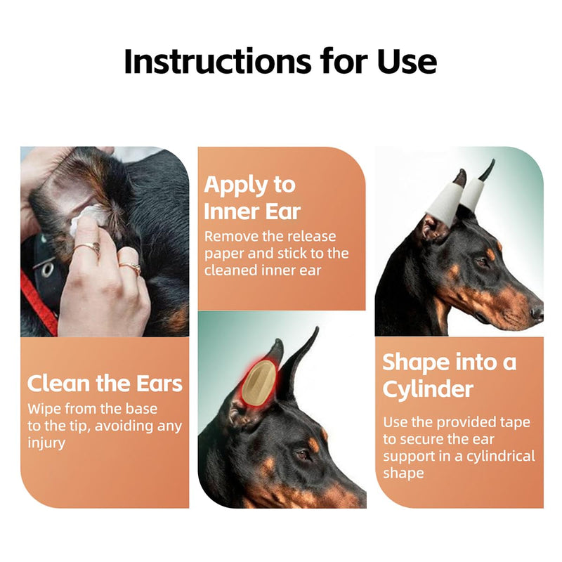 MANON ROSA Dog Ear Posting Kit for Doberman Pinschers - Ear Stand Up Support Tool with Tape for Ear Correction and Vertical Hold (2-Pack) 2-Pack - PawsPlanet Australia