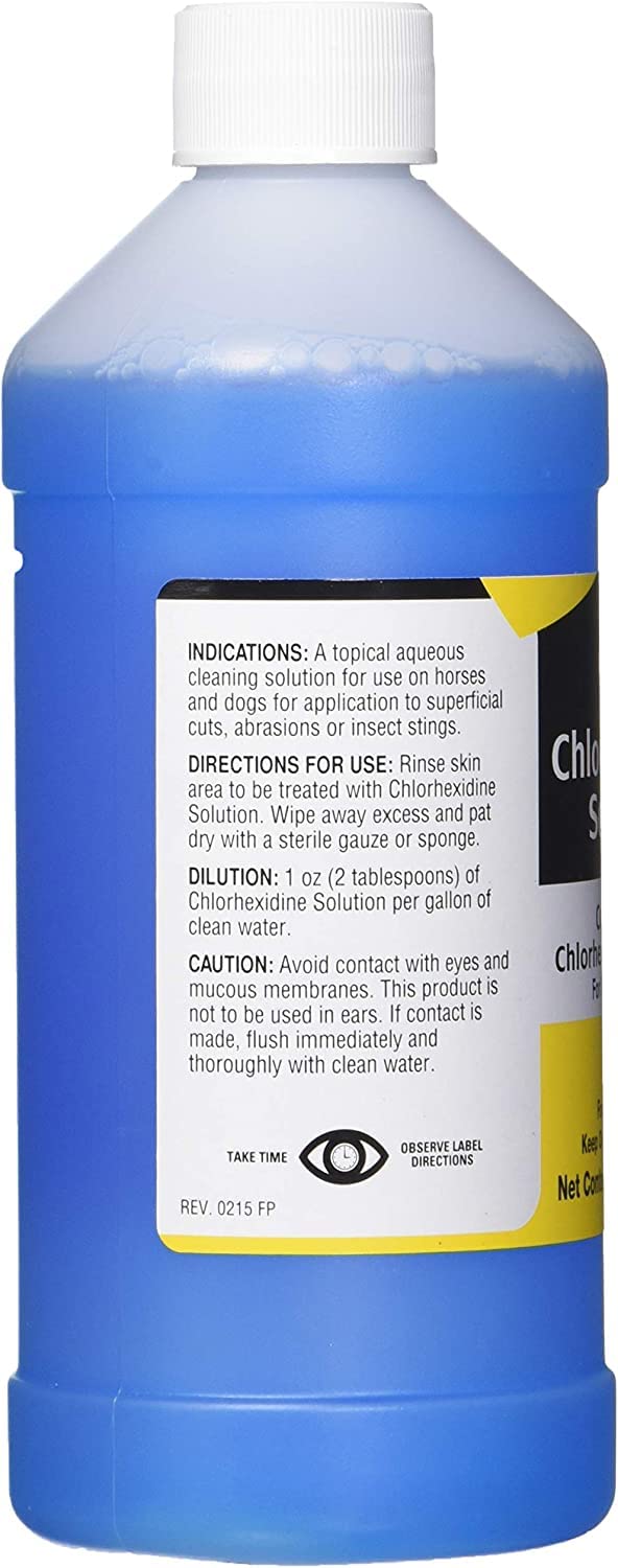 Durvet 3 Bottles of Chlorhexidine Solution, 16 Ounces Each, for Cleaning Superficial Wounds on Dogs and Horses - PawsPlanet Australia