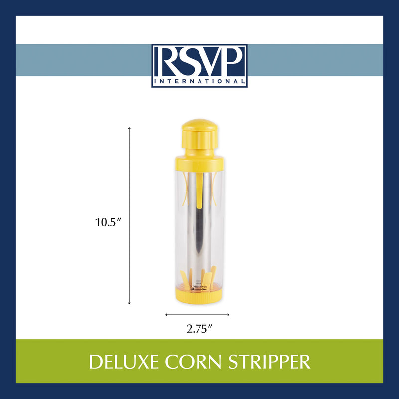RSVP International Yellow Deluxe Corn Stripper, 10.5" | Quickly Remove Kernels from the Cob | No Splatters or Mess | Dishwasher Safe - BeesActive Australia