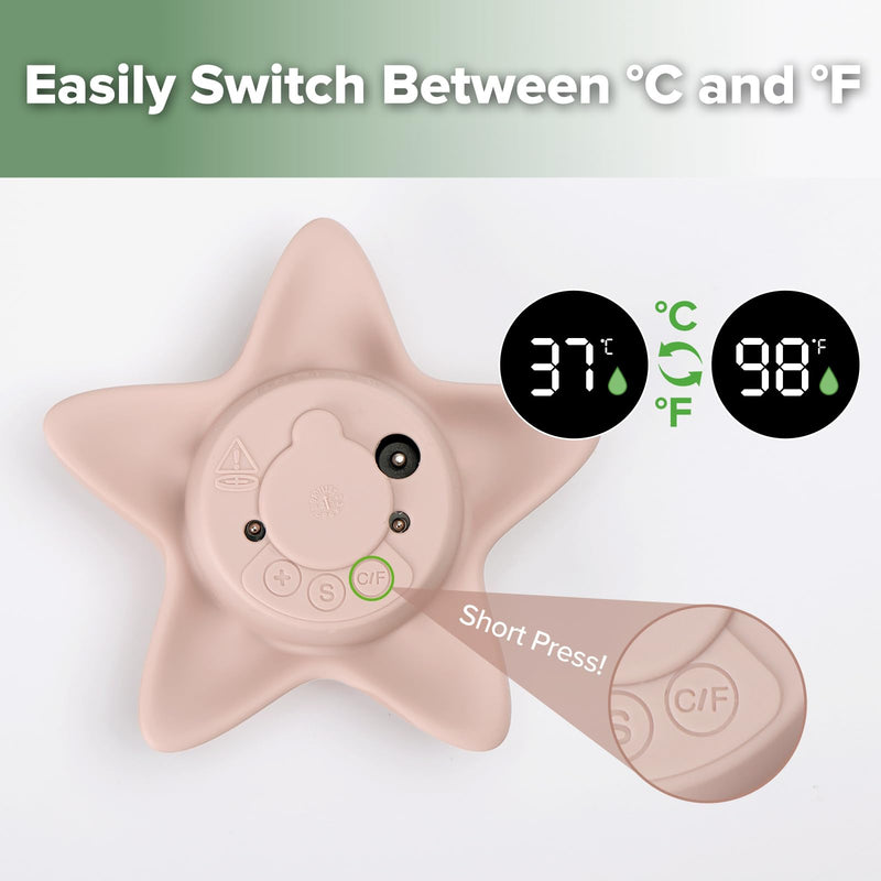 Haakaa Silicone Baby Bath Thermometer – Water Temperature Thermometer for Baby Safety, Floating Infant Bath tub Temp Thermometer for Newborns & Toddlers - Starfish