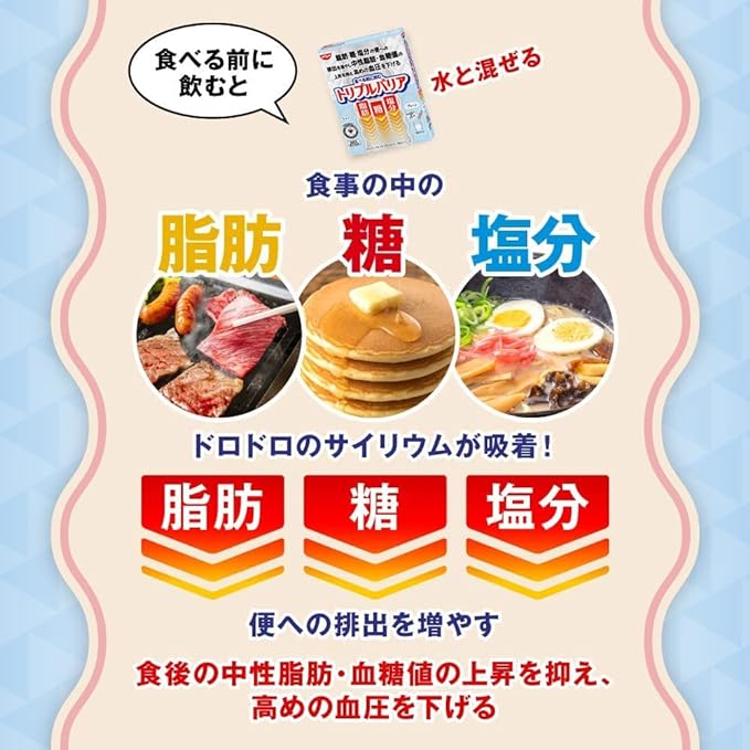 [With shaker] Nissin Foods Triple Barrier Plantain Psyllium Plain 1 box 30 pieces Fat Sugar Salt Food with Functional Claims Stick Type Powder Beverage - BeesActive Australia