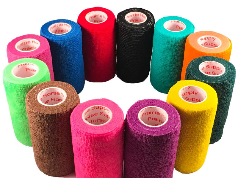 4 Inch Self Adhesive Medical Bandage Wrap Sport Tape (Variety) (24 Pack) Strong Elastic Self Adherent Cohesive First Aid Sport Flex Rolls for Wrist Ankle Knee Sprains and Swelling Variety 4 Inch (Pack of 24) - BeesActive Australia