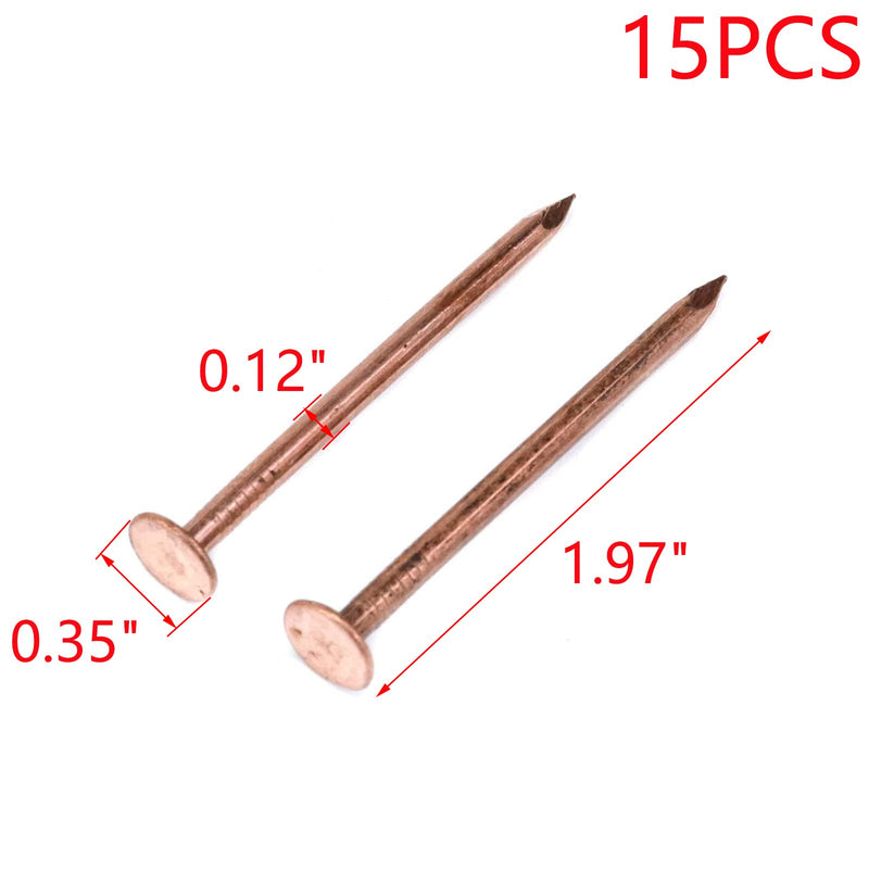 MY MIRONEY 15 Pack 2 Inch Copper Nails Solid Copper Nail Spikes for Slating & Roofing 2" - BeesActive Australia