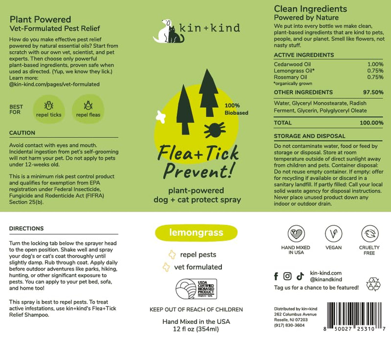 Flea & Tick Spray and Shampoo Kit for Dogs & Cats Lemongrass Shampoo - Lemongrass Spray - PawsPlanet Australia