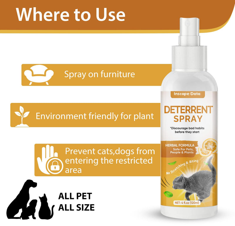 Green Hills Cat Deterrent Spray Indoor, Anti Scratch Furniture Protector for Cat and Kitten - Effective Cat Training Aid with Bitter for Furniture & Plants - Keep Cats Off - Indoor & Outdoor 4 Fl Oz - BeesActive Australia